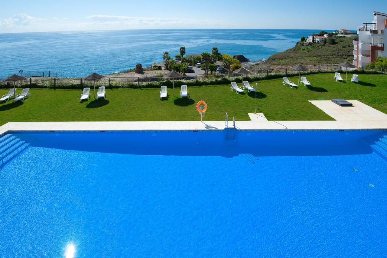 Apartamento vista mar frontal con parking Torrox Esterno foto